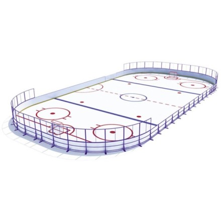 Хоккейный корт 56х26 м с фанерными бортами